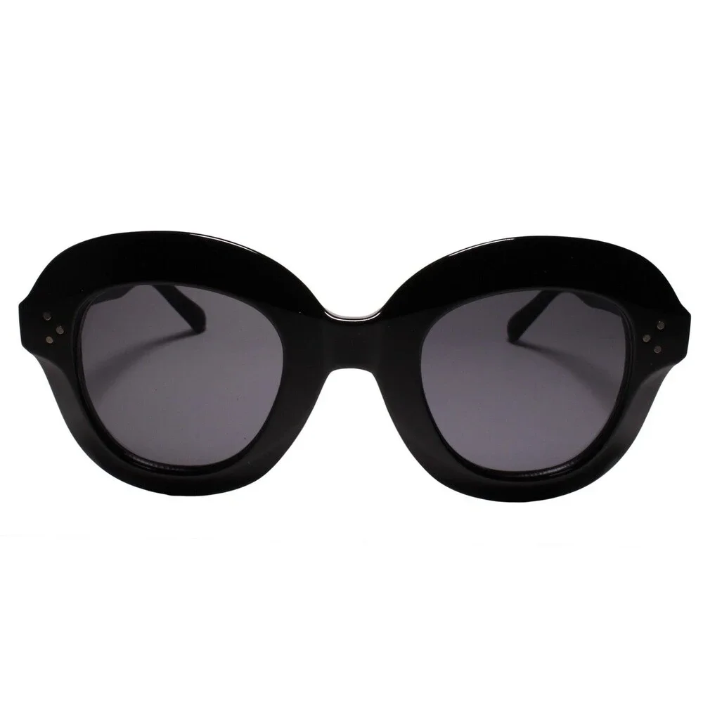 Classy Exotic Silver Studded Thick Frame 80s Hip Hop Swagger Black Sunglasses